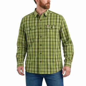 Carhartt Lightweight Work Shirt Mens Plaid Button Down Relaxed Green Workwear